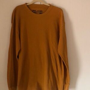 Men’s fall Cotton base layer Evolution thermal Mustard yellow Long Sleeve Shirt